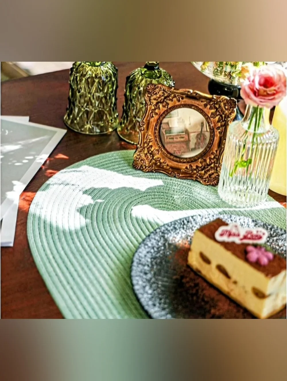 Woven Oval Placemat Set Of 6 in Sage Green - ⭐️NEW⭐️